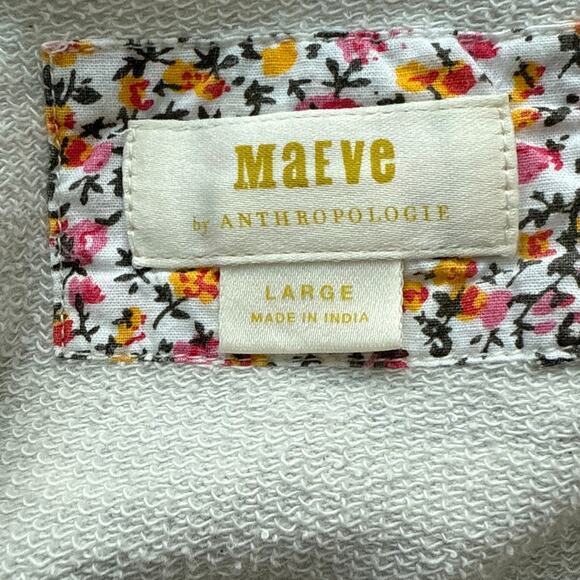 Anthropologie Maeve Ligonier Terry Sweatshirt Light Gray Size Large - Picture 8 of 11